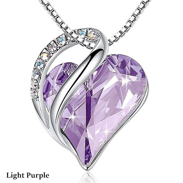 Women Silver Love Heart Zircon Pendant Necklace Valentine's Day Gifts