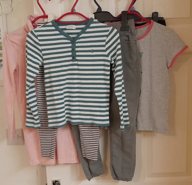 Girls Age 7-8 Outfit Clothes Bundle Used NEXT FAT FACE Autumn Winter Christmas