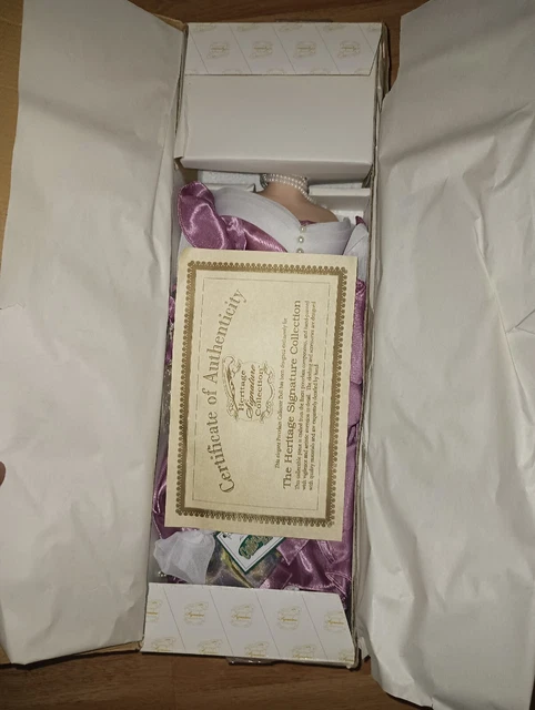 New In Box Heritage Signature Collection Porcelain Doll Pearl ~ COA ~ 17 Inches