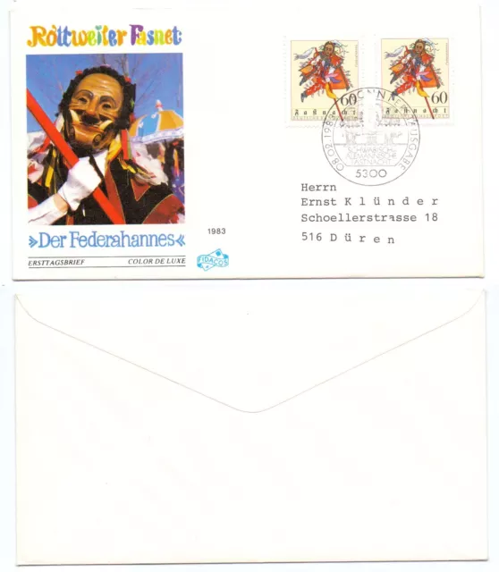 102531 - Mi.Nr. 1167 - FDC - Bonn 8.2.1983 - Fastnacht