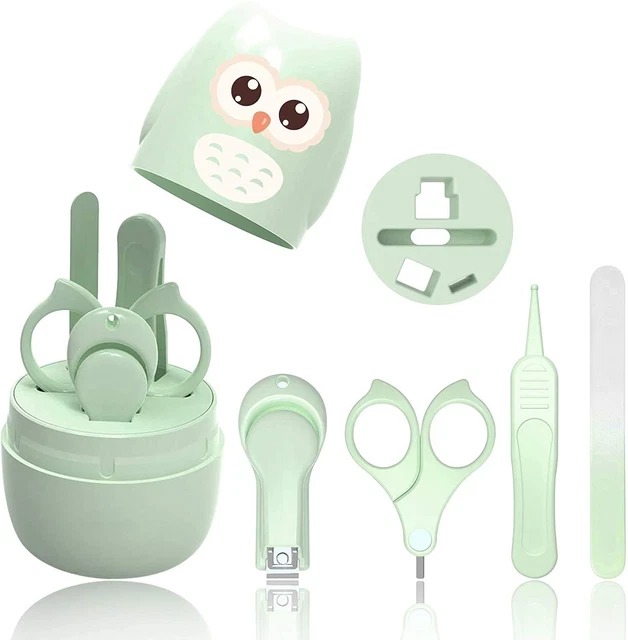 Bébé Kit Manucure 4-en-1 Set Soins Ongles Bébé Enfant Spécial Protection  Vert