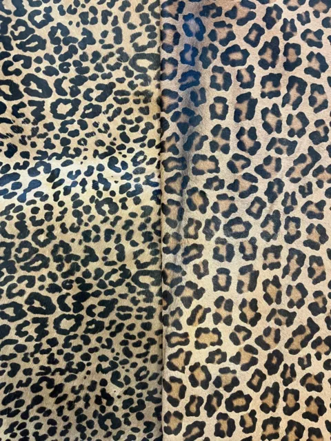 Hair on Hide Calf Skin Pelt Leather Animal Print Short Hair Leopard 5-6 SF