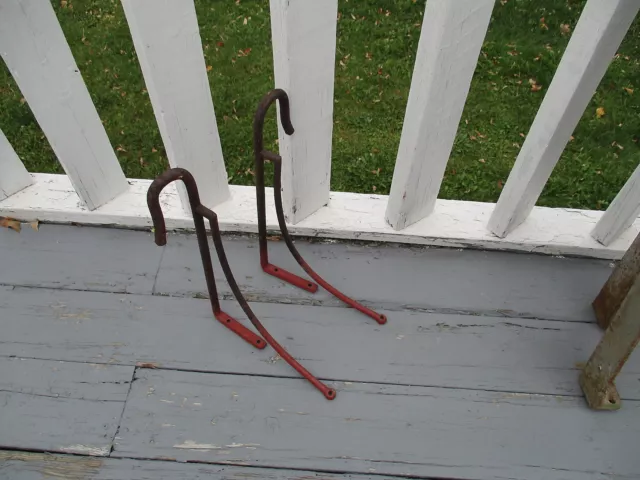 Antique 1800's  Equestrian Hand Forged Iron Tack & Tool Wall Rack 2