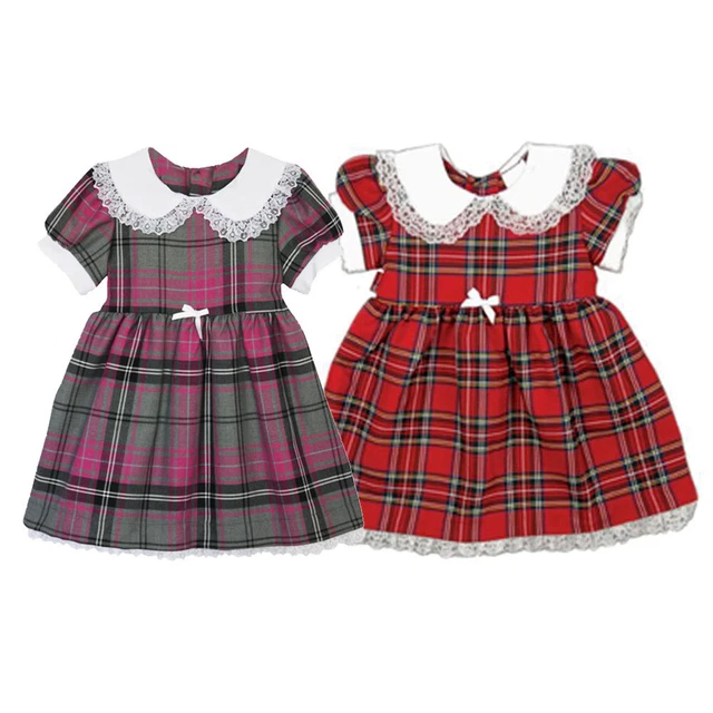 Royal Stewart Ragazze Tartan Abito Estivo Stampa Floreale Frock Età 6 Months -7