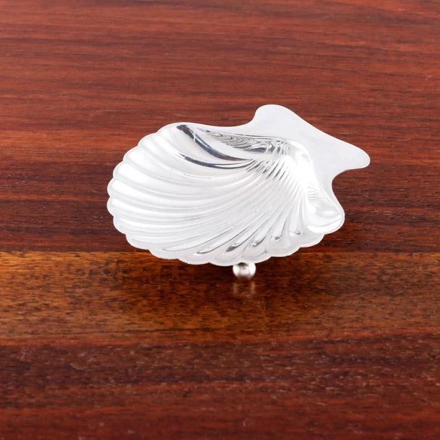 Tiffany Mid-Century Modern Sterling Silver Footed Bowl,Dish Shell Form No Mono