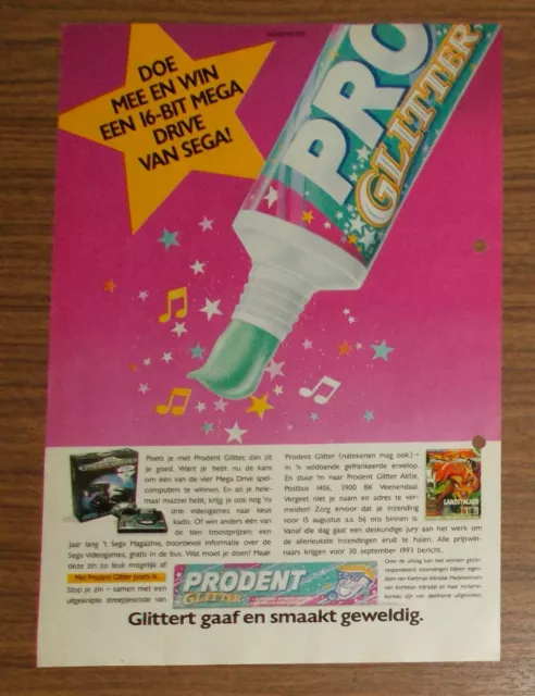 Seltene Werbung SEGA MEGA DRIVE Prodent Promo Niederlande 1993
