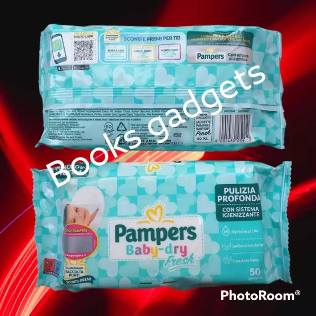 6 pz (300 Salviette) Pampers Baby Fresh Salviettine Igienizzanti Delicate Bimbo