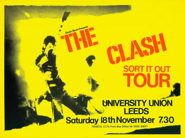 The Clash - Leeds University poster, 1978 - see Description From Seller, below.