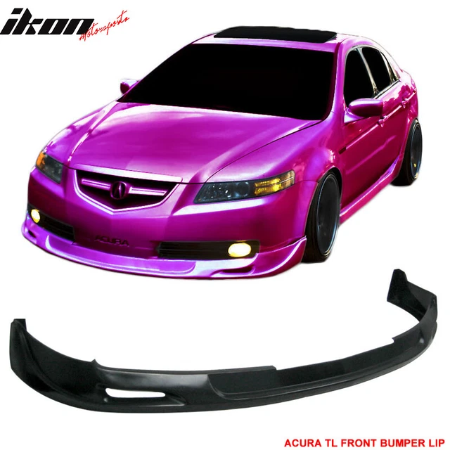 Fits 04-06 Acura TL Mugen Style Front Bumper Lip Spoiler Unpainted Black PU
