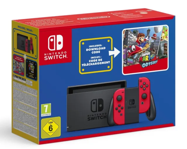 Console SWITCH - Red & Blue - Super Mario Odyssey Bundle Neuf