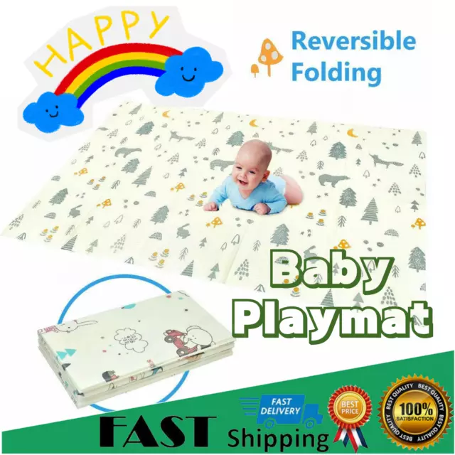 Large Baby Play Mat Folding Reversible Non Toxic Foam Crawl Playmat Waterproof-