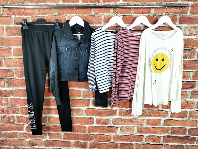 GIRLS BUNDLE AGE 10-11 YEARS NEXT GAP etc DENIM JACKET LEGGINGS TOP KIDS 146CM