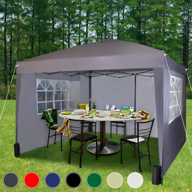 3x3m Faltpavillon mit 4 Seitenpaneele, Festzelt, Partyzelt, Markise, Pavillon
