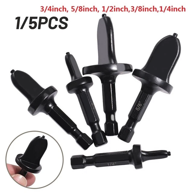 1/5pc Tube Expander Swaging Tool Drill Bit Set 1/4,3/8,1/2,5/8,3/4 Bit Hex Shank