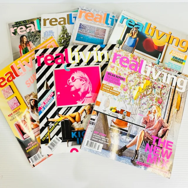 7 Real Living Magazine Lot Bundle Mixed 2015/2016/2017 Interior Design Lifestyle