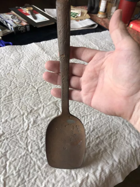 ANTIQUE 19th CENTURY BLACKSMITH HAND FORGED IRON PEEL SPATULA TURNER 2