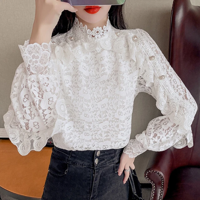 Camicia collo alto pizzo sales