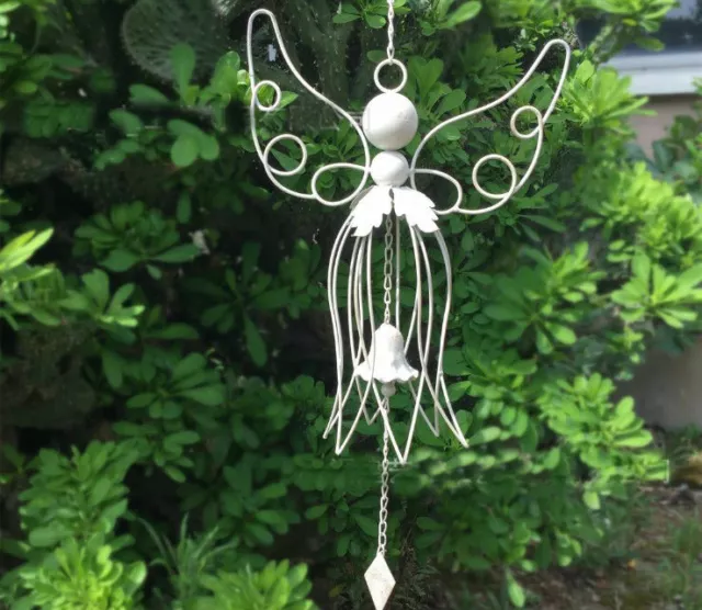 Handmade Angel Wind Chime With Cast Iron Bell Garden Home Decor