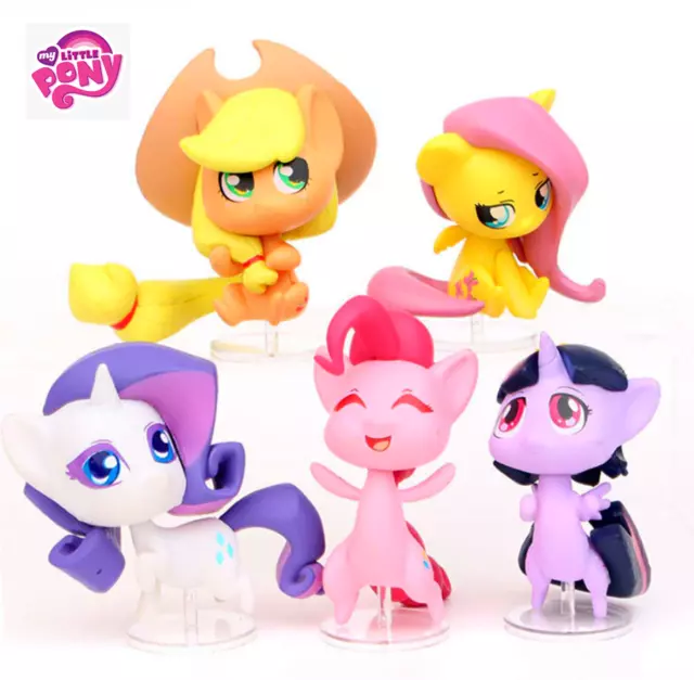 5pcs My Little Pony Rainbow Dash Twilight Sparkle Cake Topper Action Figures Toy