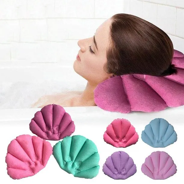 Bath Pillows for Tub,Flower Shaped Inflatable Spa Bathtub Pillow Cushion Rest