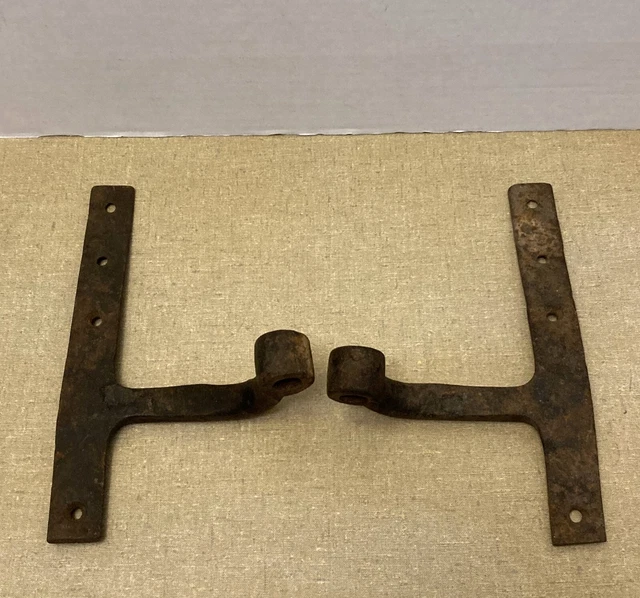 Lot of 2 Antique Farm Barn Wagon Gate Door Gudeon Hinge Parts (No Pintles)