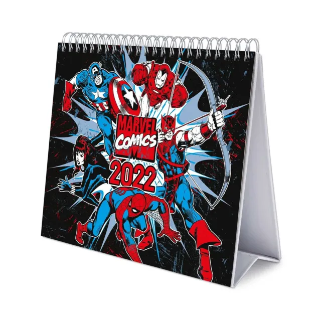 Grupo Erik,Marvel Black,CS22004 Official Marvel Calendar 2022 - Desktop Calendar