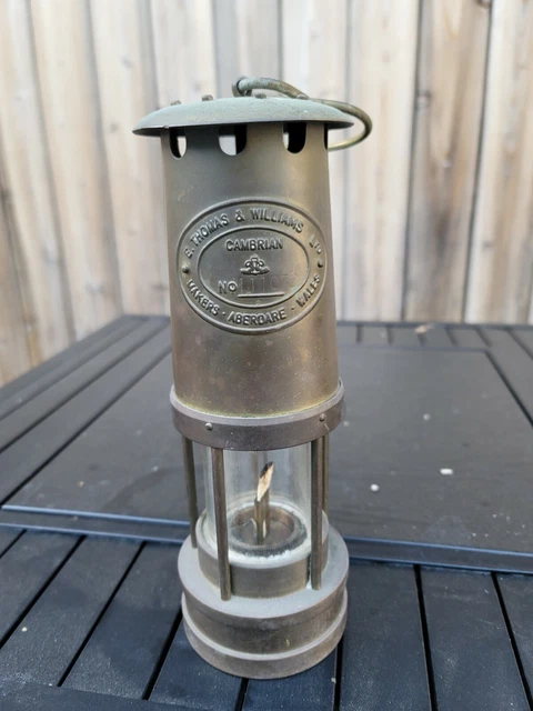 E. Thomas & Williams  Ltd. Makers Aberdare Wales~ Cambrian Brass Miner’s Lamp