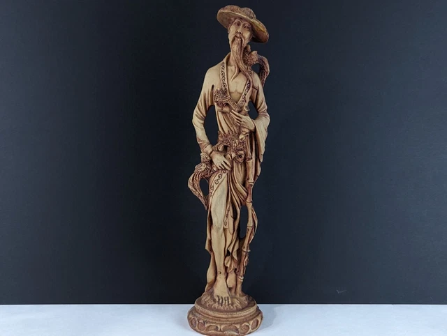 Vintage Tall Oriental Chinese Resin Figurine 46 cm