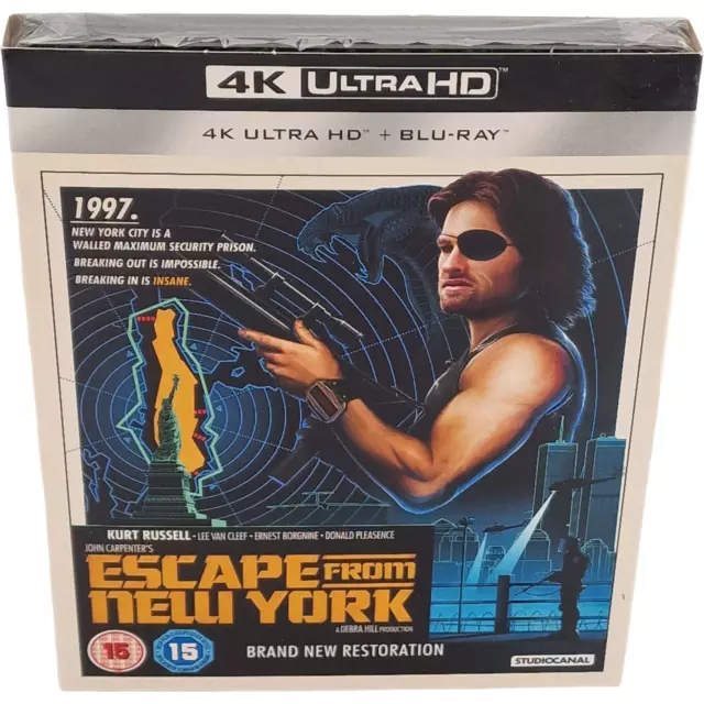 Escape From Neu York 4K Ultra HD + Blu-Ray John Carpenter Kurt Russel 2019 Zone