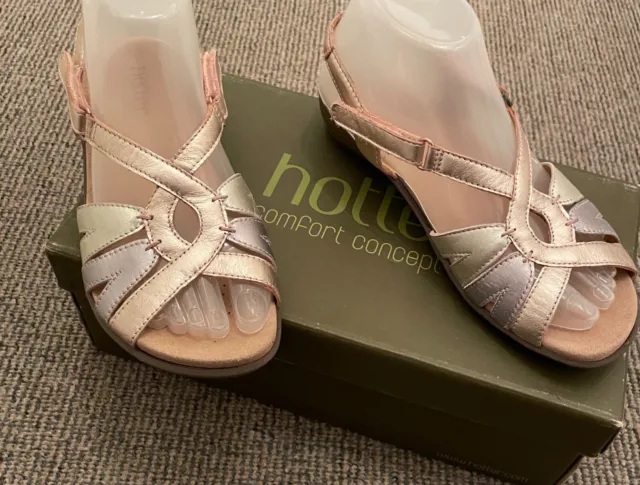 hotter sandals size 4.5,  rose gold, barely worn. Excellent condition.