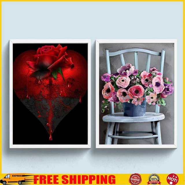 5D Hágalo usted mismo Taladro Redondo Completo Diamante Pintura Kit de Flores Decoración del Hogar Arte Artesanía