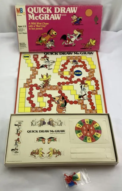 1981 Quick Draw McGraw Board Game by Milton Bradley New Old Stock Unpunched