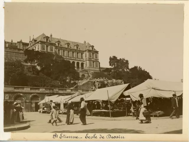 France, Saint-Étienne, École de dessin, ca.1895, Vintage citrate print Vintage c