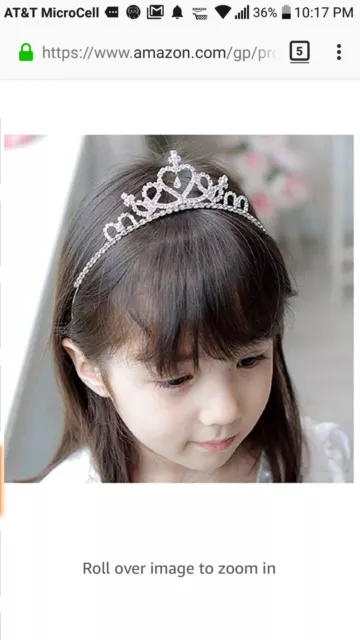 Olseti joli bandeau de cheveux princesse tiare pour enfants filles enfants strass 3