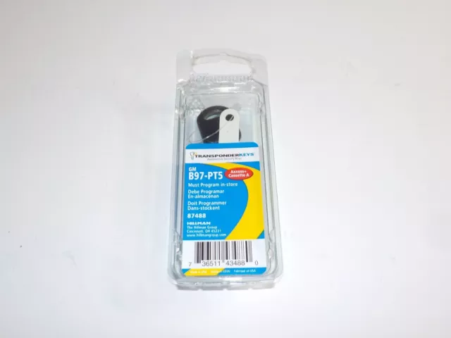 Hillman Blank Key, GM 87488 B97-PT5 Transponder Key