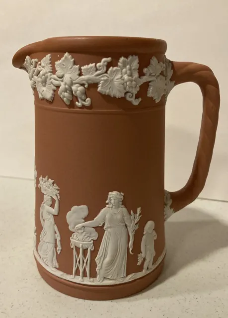 VINTAGE WEDGWOOD TERRACOTTA JASPER-WARE PITCHER LARGE 5 inch