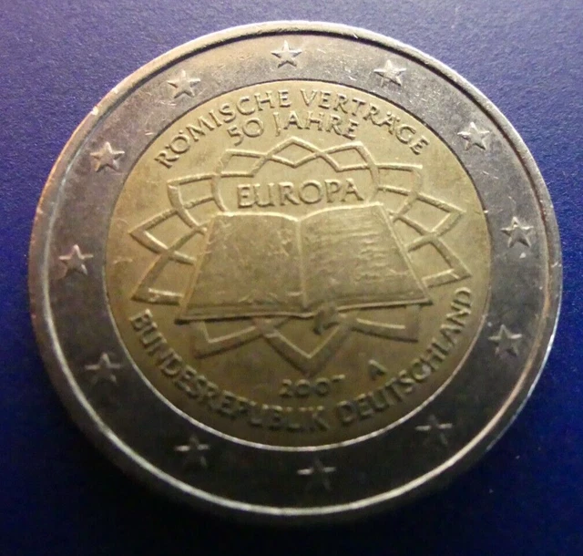Römische Verträge 50 Jahre 2 Euro Wert 2 EURO, DEUTSCHLAND 2007, 50 Jahre Römische Verträge, A, Umlauf, (149