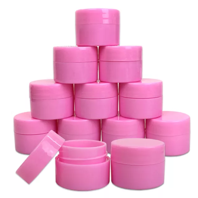 12 Piezas 7G/7ML Rosa Grueso Cosmético Muestra Contenedor Botes Con Tapa Bpa De