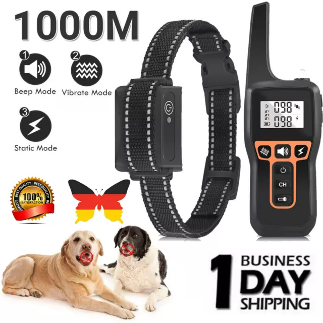 1000M Hund Ausbildung Stromschlag Erziehungshalsband Hunde Ton Vibration e-Shock