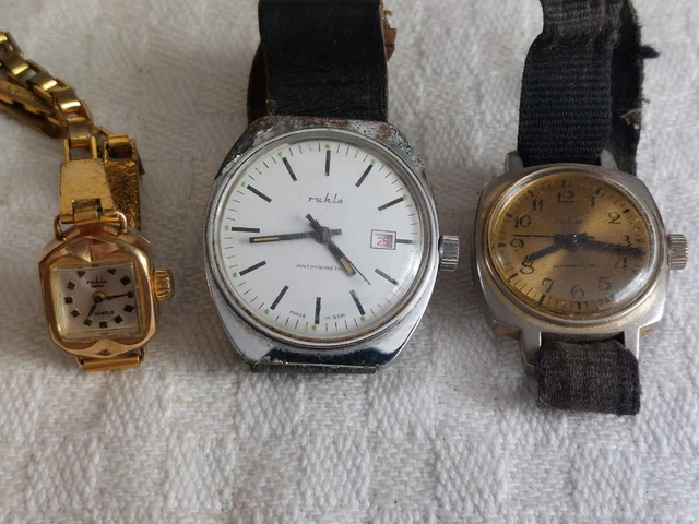 3 Alte Armbanduhren von Ruhla DDR-Kult Ostalgie