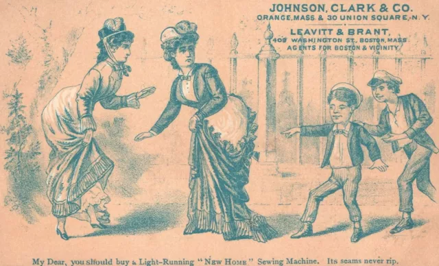 1880s-90s Light Running New Home Sewing Machine Johnson Clark & Co. Union Square