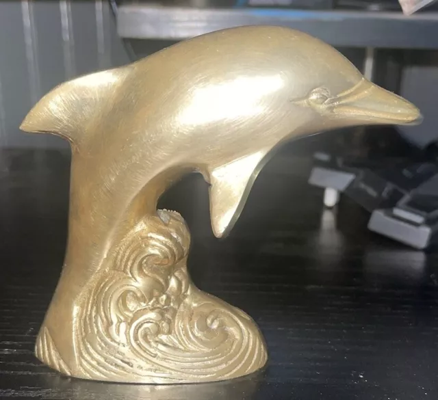 Vintage Brass Dolphin Figurine