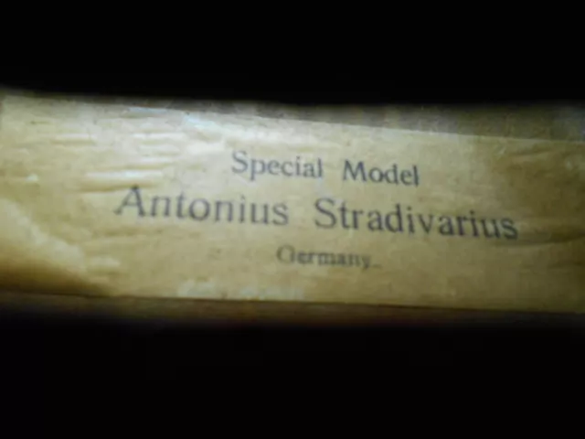 Vintage Early 1900s German "Special Model Stradivarius" 4/4 2 Pc Back Violin