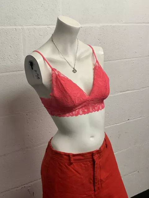 PRIMARK BRALETTE WIRE Free Embroidered Floral Lace Bralette Size Med 10-12  Red £3.99 - PicClick UK