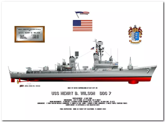 USS Henry B Wilson DDG 7, a US Navy Charles F Adams Guided Missile Destroy print