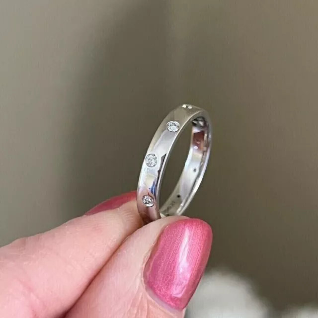 Anillo de eternidad de moissanita VVS1 de corte redondo de 0,3 quilates,...