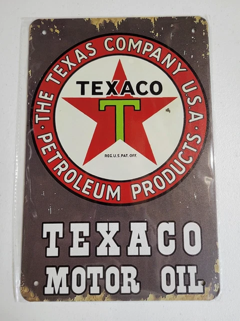 Texaco ~ Rustic Retro Aluminum Metal Sign 8x12 INCH