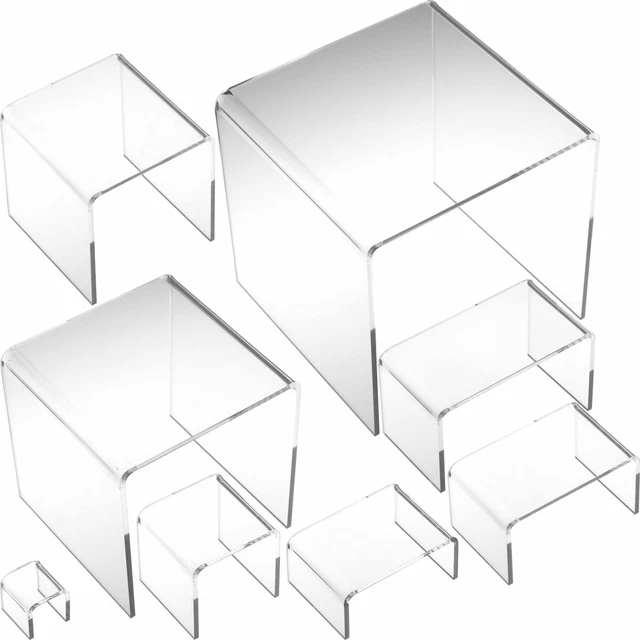 8 Clear Acrylic Jewelry Display Risers