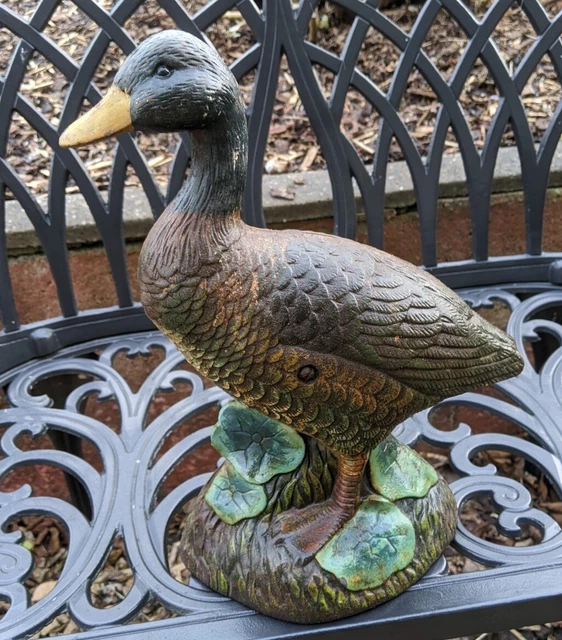 VINTAGE STUNNING CAST Iron Very Heavy Duck Garden Ornament / Doorstop