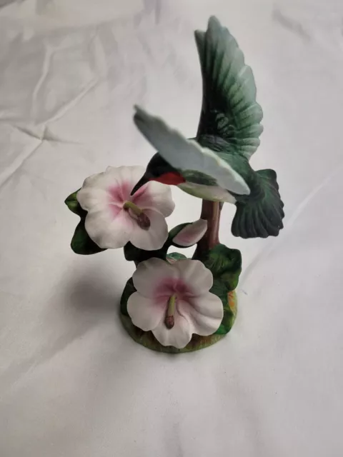 Vtg 1980'S Gallery Originals Porcelain Hummingbird & Flower Figurine
